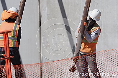 Prototypes of Trumpâ€™s wall being completed Editorial Stock Photo